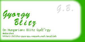 gyorgy blitz business card